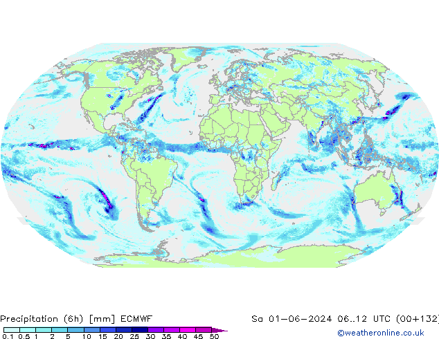 Z500/Rain (+SLP)/Z850 ECMWF so. 01.06.2024 12 UTC