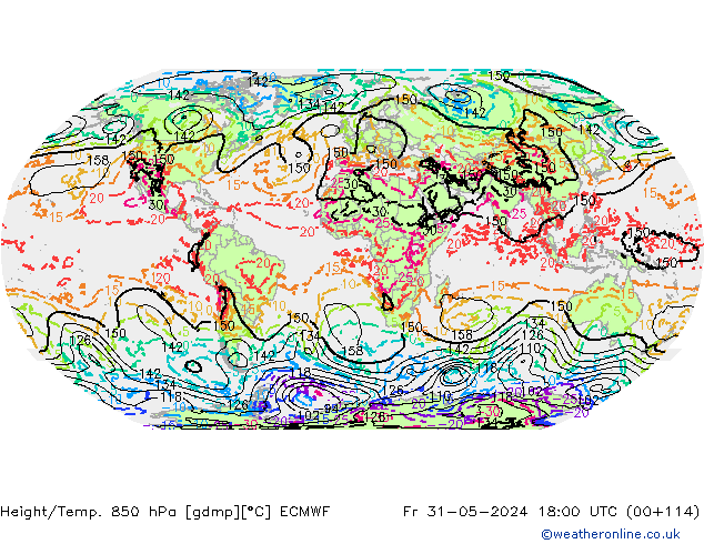 Z500/Regen(+SLP)/Z850 ECMWF vr 31.05.2024 18 UTC