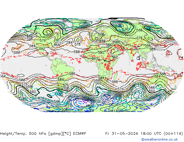 Z500/Regen(+SLP)/Z850 ECMWF vr 31.05.2024 18 UTC