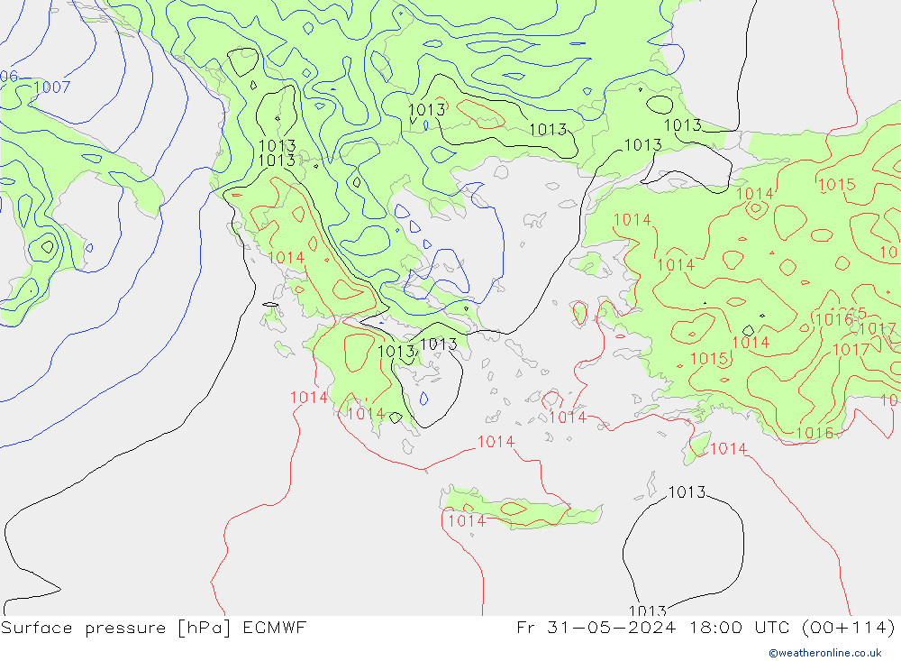 ciśnienie ECMWF pt. 31.05.2024 18 UTC