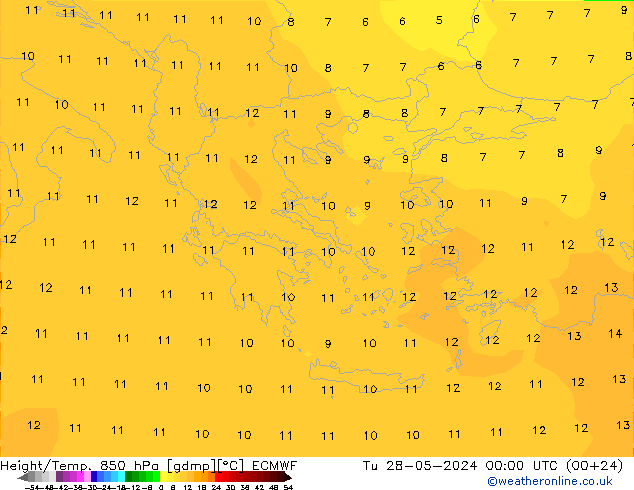 Z500/Regen(+SLP)/Z850 ECMWF di 28.05.2024 00 UTC