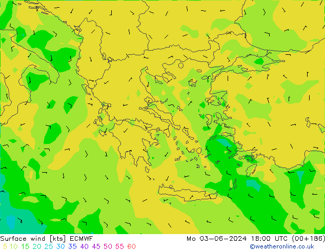 Bodenwind ECMWF Mo 03.06.2024 18 UTC