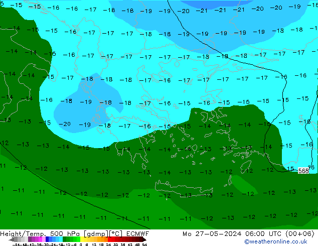 Z500/Rain (+SLP)/Z850 ECMWF Mo 27.05.2024 06 UTC