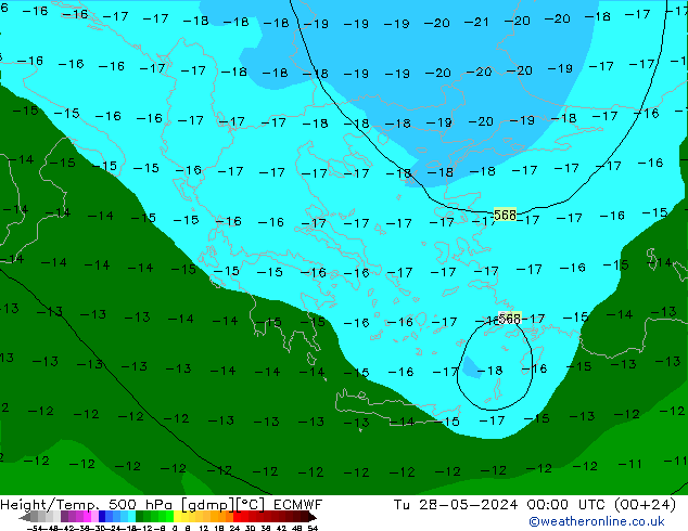 Z500/Regen(+SLP)/Z850 ECMWF di 28.05.2024 00 UTC