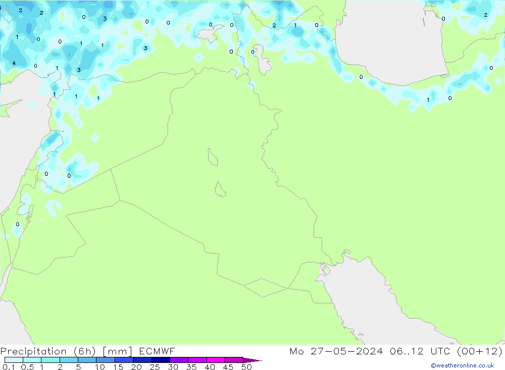 Z500/Rain (+SLP)/Z850 ECMWF lun 27.05.2024 12 UTC