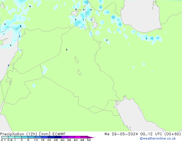 Precipitation (12h) ECMWF St 29.05.2024 12 UTC