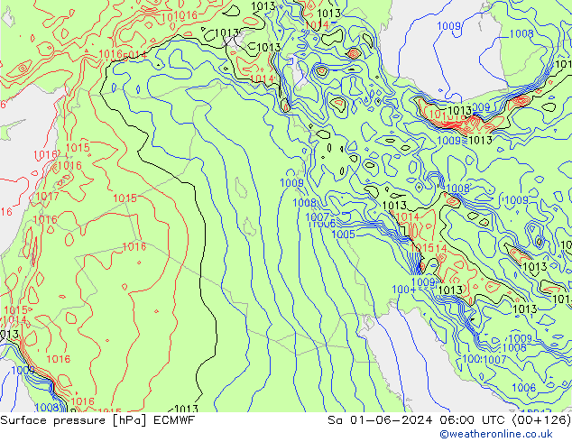 Yer basıncı ECMWF Cts 01.06.2024 06 UTC