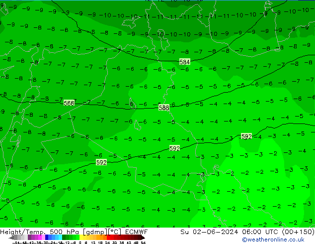 Z500/Rain (+SLP)/Z850 ECMWF ��� 02.06.2024 06 UTC