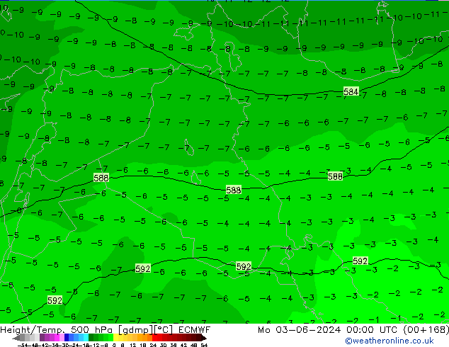 Z500/Rain (+SLP)/Z850 ECMWF Mo 03.06.2024 00 UTC