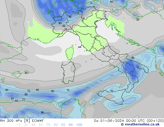 RV 300 hPa ECMWF za 01.06.2024 00 UTC