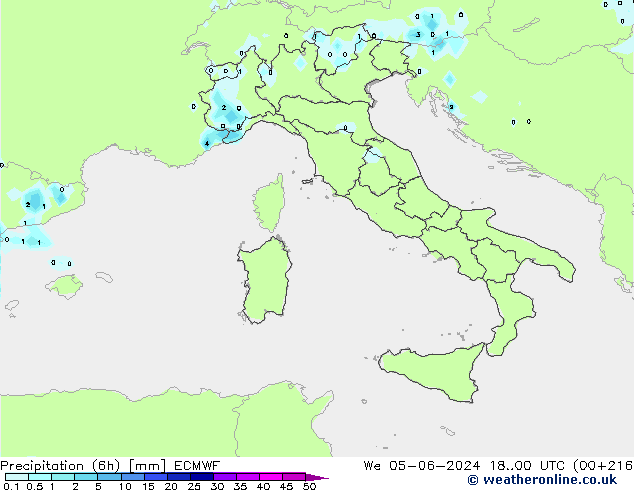 Z500/Yağmur (+YB)/Z850 ECMWF Çar 05.06.2024 00 UTC