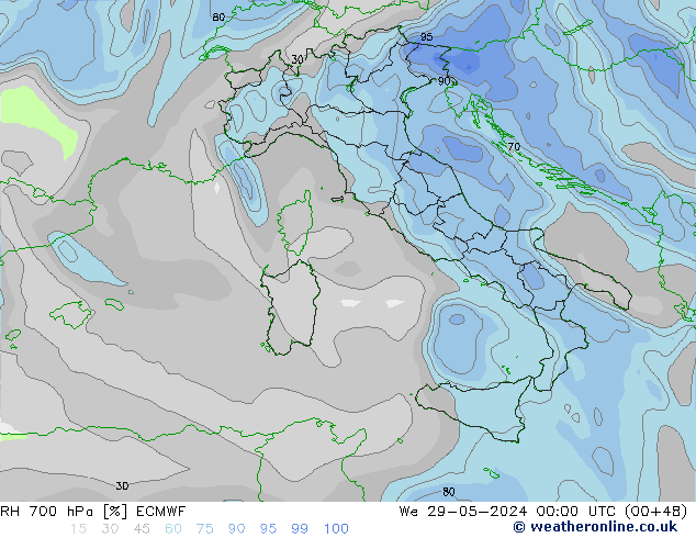 RV 700 hPa ECMWF wo 29.05.2024 00 UTC