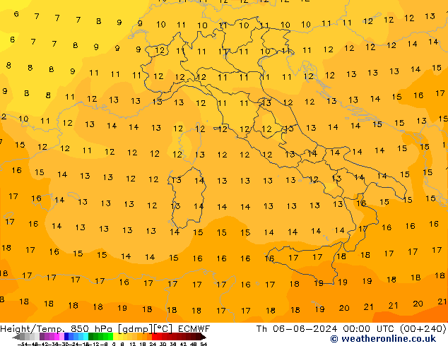 Z500/Rain (+SLP)/Z850 ECMWF Čt 06.06.2024 00 UTC