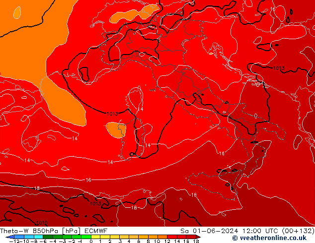 Theta-W 850hPa ECMWF Cts 01.06.2024 12 UTC