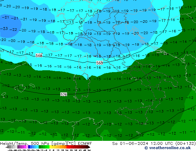 Z500/Regen(+SLP)/Z850 ECMWF za 01.06.2024 12 UTC