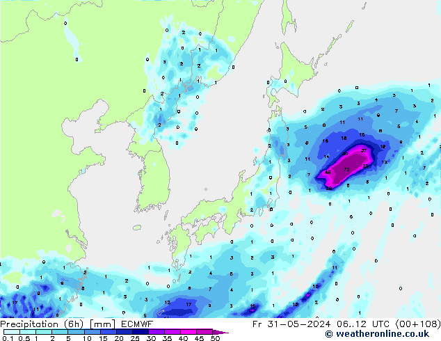 Z500/Rain (+SLP)/Z850 ECMWF Pá 31.05.2024 12 UTC