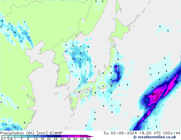 Yağış (6h) ECMWF Paz 02.06.2024 00 UTC