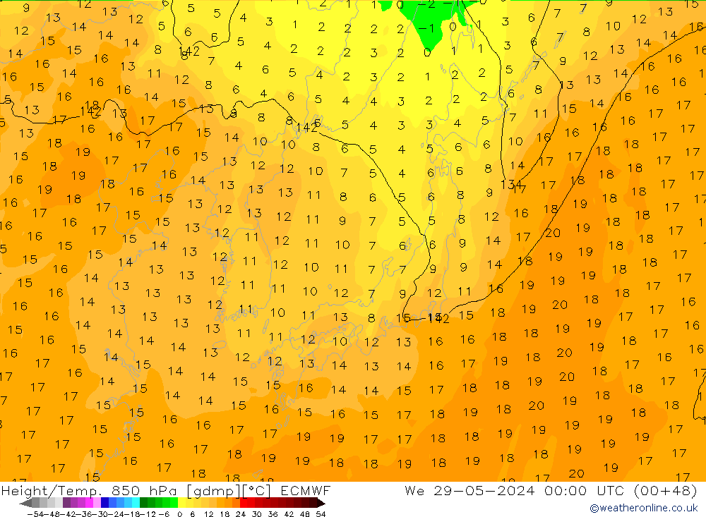 Z500/Regen(+SLP)/Z850 ECMWF wo 29.05.2024 00 UTC