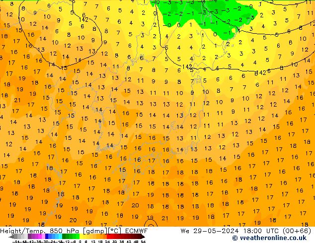 Z500/Rain (+SLP)/Z850 ECMWF mié 29.05.2024 18 UTC