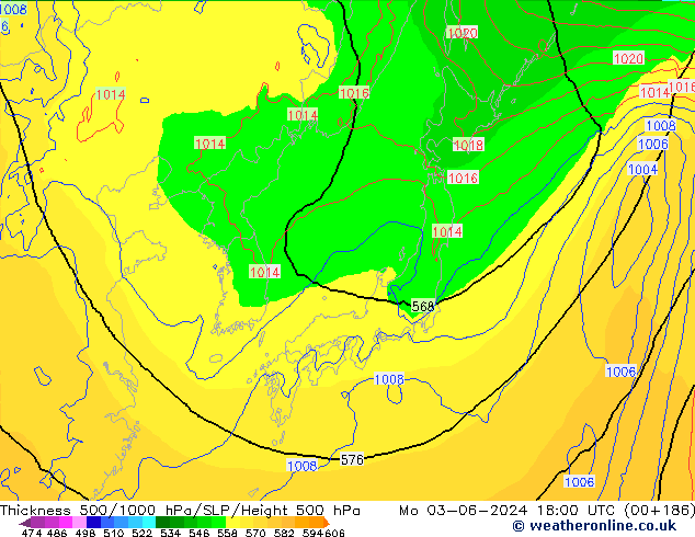 Thck 500-1000hPa ECMWF Mo 03.06.2024 18 UTC