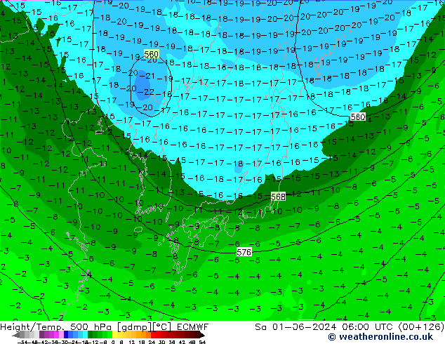 Z500/Rain (+SLP)/Z850 ECMWF sab 01.06.2024 06 UTC