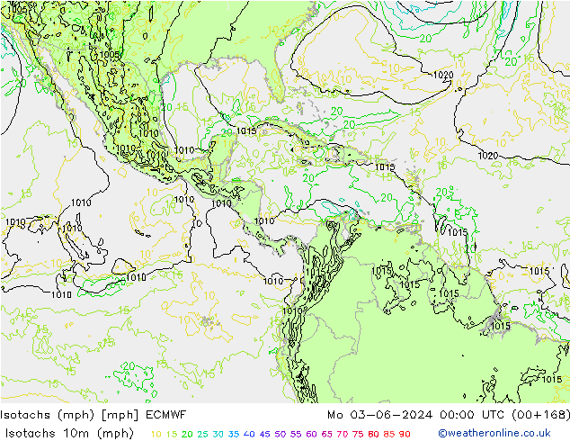 Isotachs (mph) ECMWF Mo 03.06.2024 00 UTC