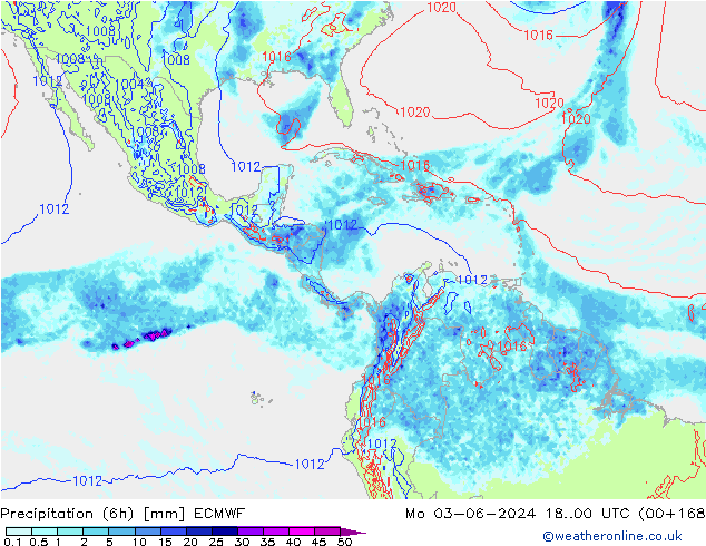 Z500/Rain (+SLP)/Z850 ECMWF Mo 03.06.2024 00 UTC