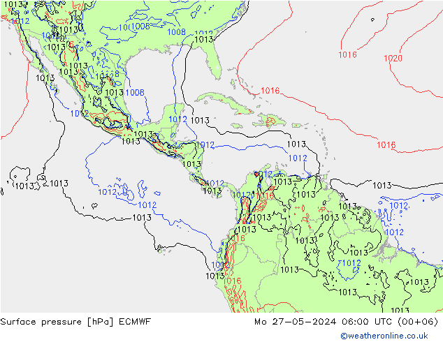 Surface pressure ECMWF Mo 27.05.2024 06 UTC