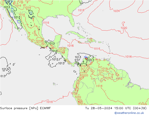 Surface pressure ECMWF Tu 28.05.2024 15 UTC