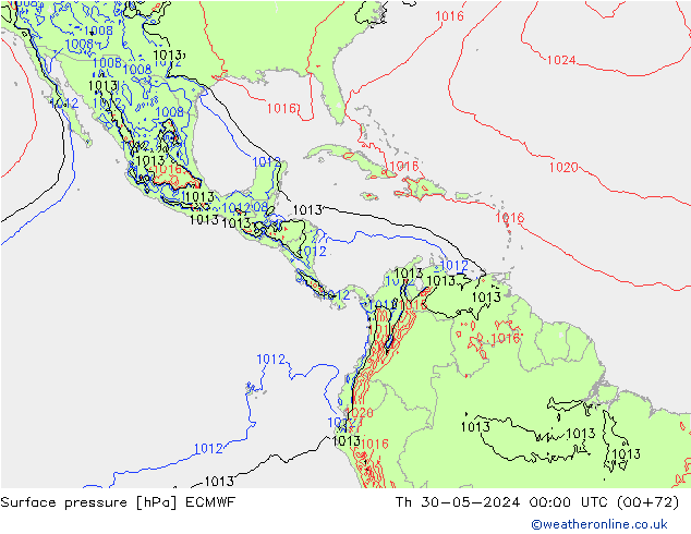 Luchtdruk (Grond) ECMWF do 30.05.2024 00 UTC