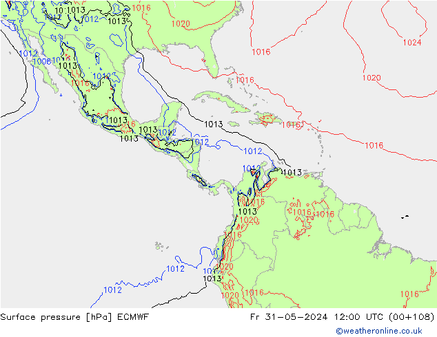 ciśnienie ECMWF pt. 31.05.2024 12 UTC