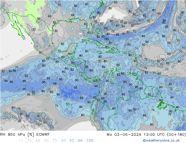 RH 850 hPa ECMWF Mo 03.06.2024 12 UTC