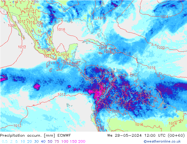 Precipitation accum. ECMWF ср 29.05.2024 12 UTC
