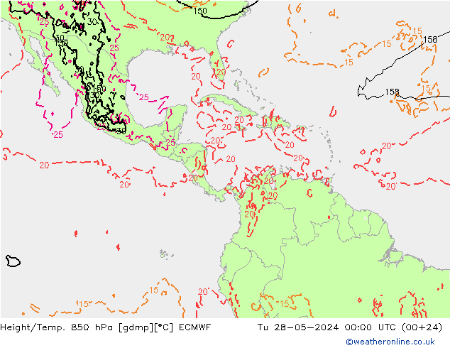 Z500/Rain (+SLP)/Z850 ECMWF  28.05.2024 00 UTC