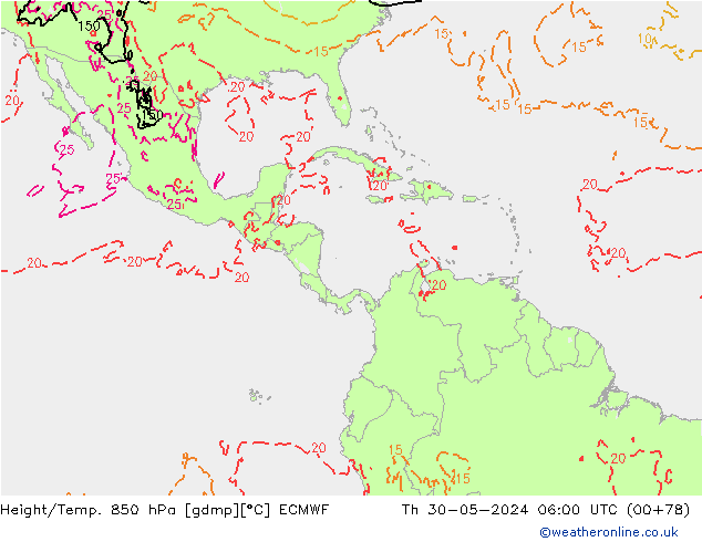 Z500/Yağmur (+YB)/Z850 ECMWF Per 30.05.2024 06 UTC