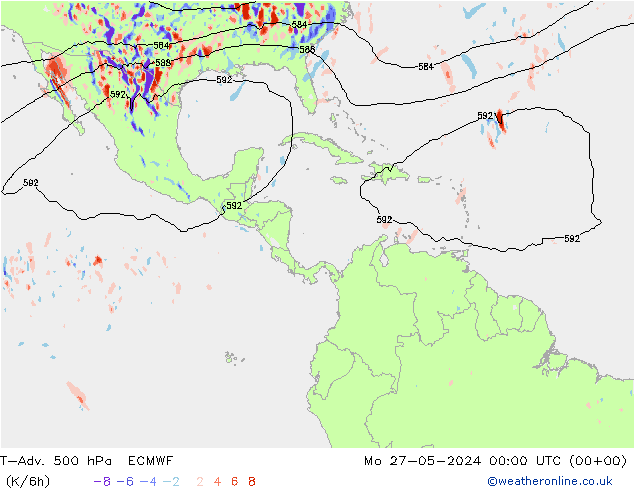 T-Adv. 500 hPa ECMWF Seg 27.05.2024 00 UTC