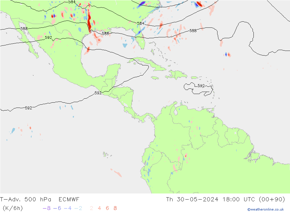T-Adv. 500 hPa ECMWF Qui 30.05.2024 18 UTC