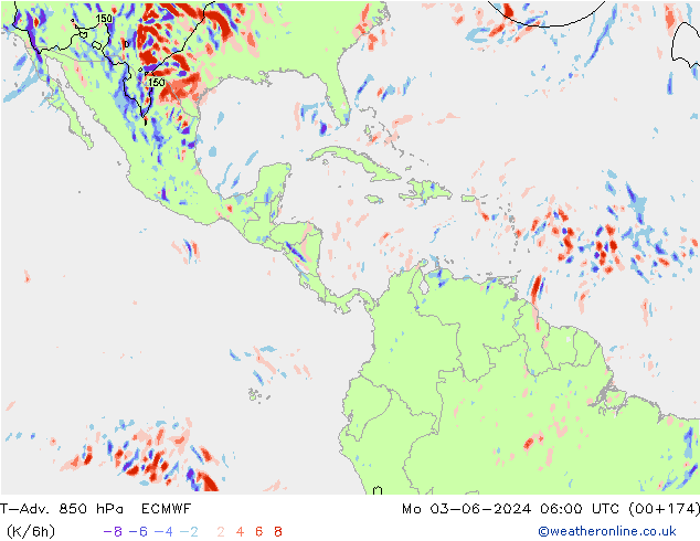 T-Adv. 850 hPa ECMWF Mo 03.06.2024 06 UTC