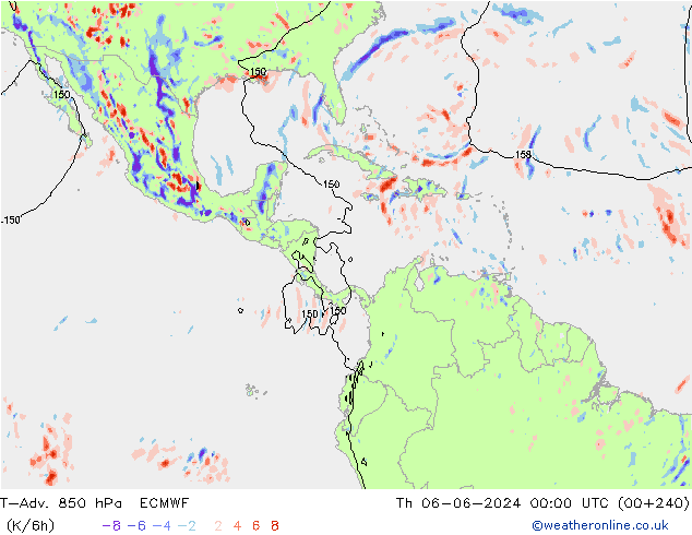 T-Adv. 850 hPa ECMWF Do 06.06.2024 00 UTC