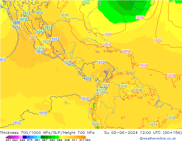 Thck 700-1000 hPa ECMWF Su 02.06.2024 12 UTC