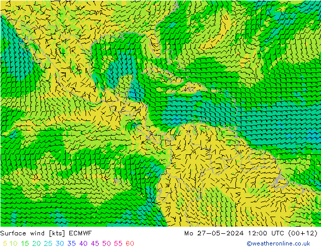 Surface wind ECMWF Po 27.05.2024 12 UTC