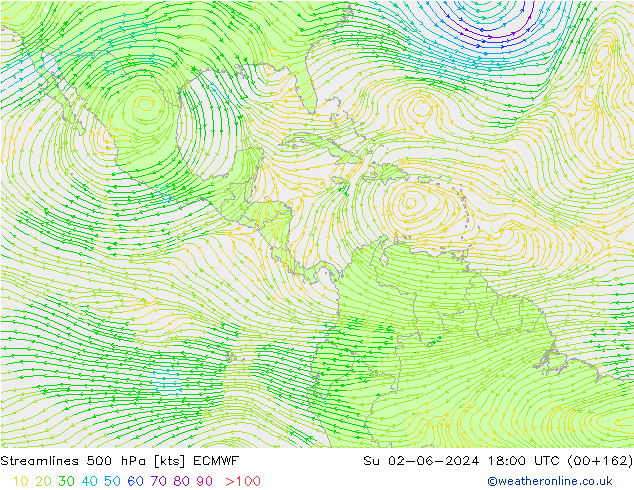 Streamlines 500 hPa ECMWF Su 02.06.2024 18 UTC