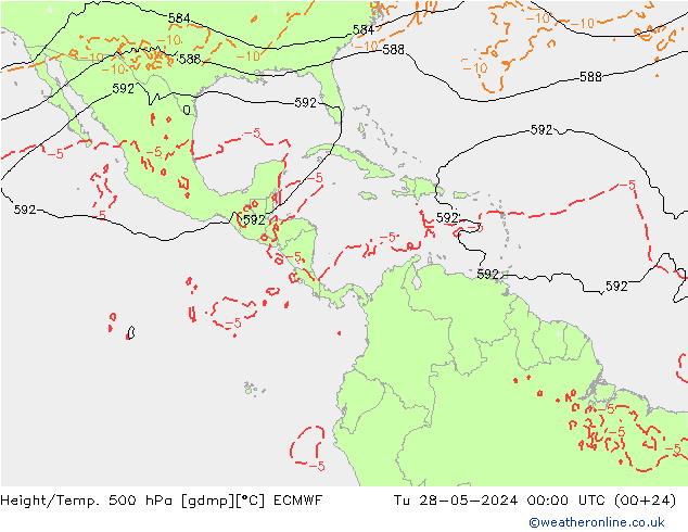 Z500/Rain (+SLP)/Z850 ECMWF  28.05.2024 00 UTC