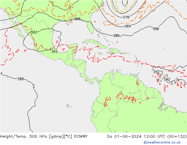 Z500/Rain (+SLP)/Z850 ECMWF Sáb 01.06.2024 12 UTC