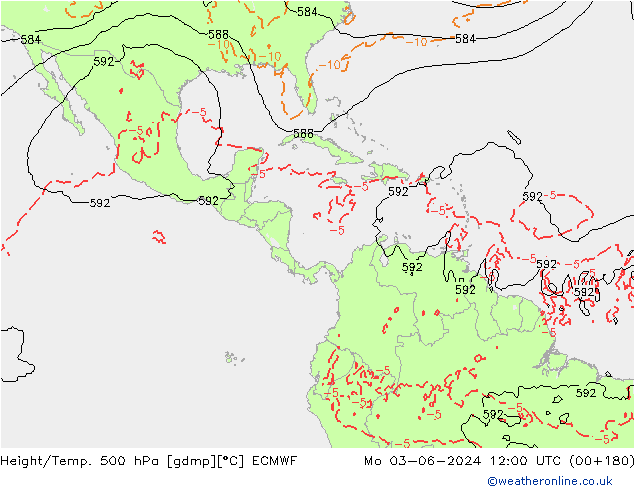 Z500/Regen(+SLP)/Z850 ECMWF ma 03.06.2024 12 UTC