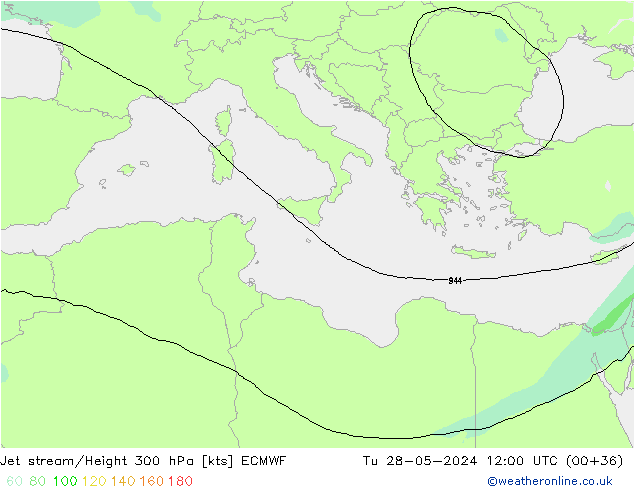 Jet stream ECMWF Ter 28.05.2024 12 UTC