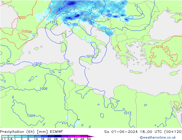 Z500/Rain (+SLP)/Z850 ECMWF Sáb 01.06.2024 00 UTC