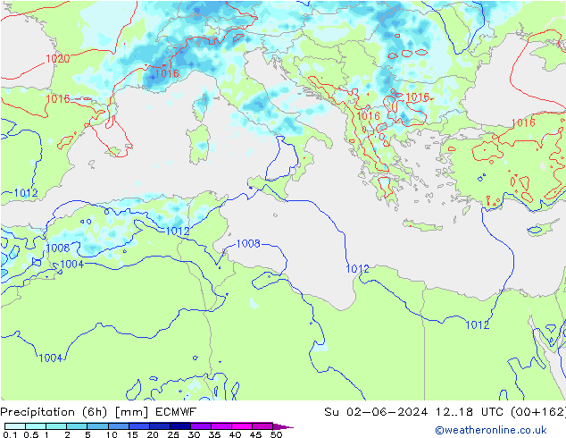 Z500/Regen(+SLP)/Z850 ECMWF zo 02.06.2024 18 UTC