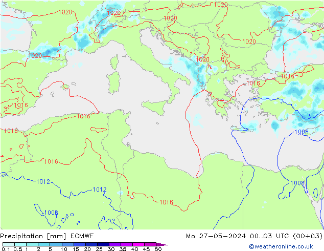 осадки ECMWF пн 27.05.2024 03 UTC