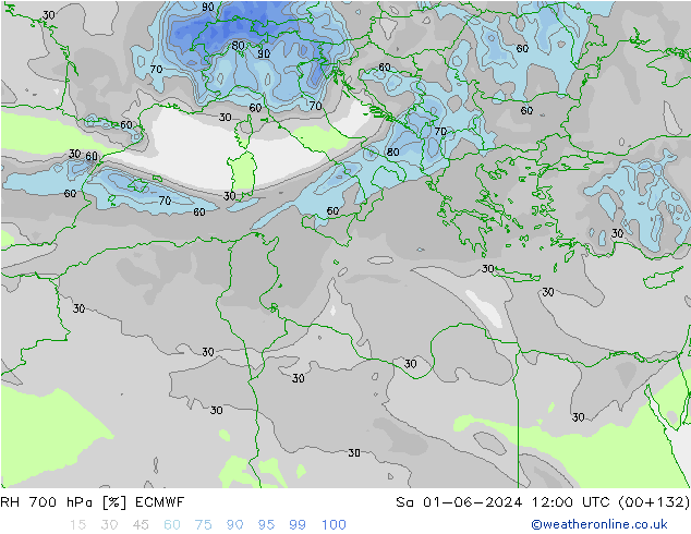 RV 700 hPa ECMWF za 01.06.2024 12 UTC